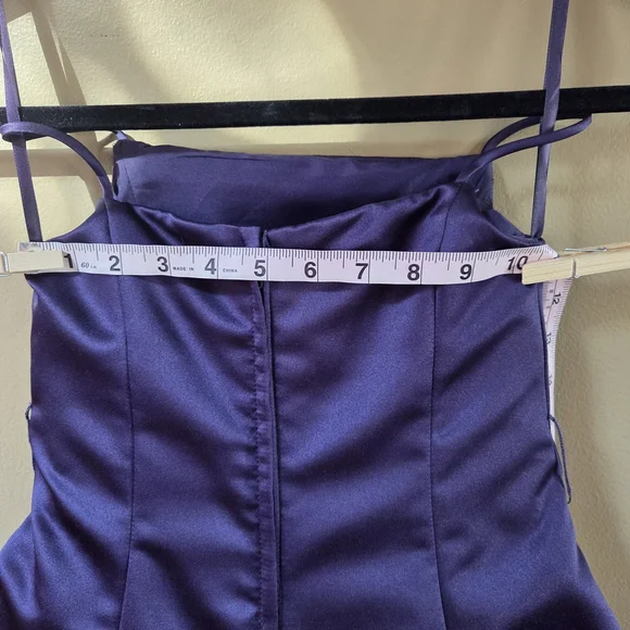 David's Bridal Satin Purple Size 5 Childrens Dress - Picture 5 of 7